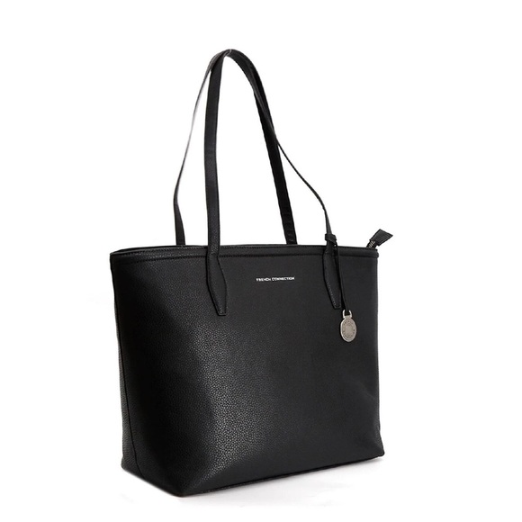 French Connection Bethan Pebble Tote Black 12X14X6 in. Brand New Dust Bag Incl. - Picture 1 of 15